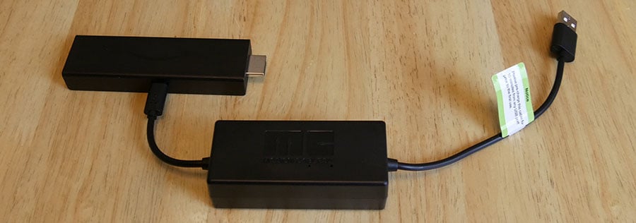 Fire TV Stick 4K with Battery USB Connected - Smaller