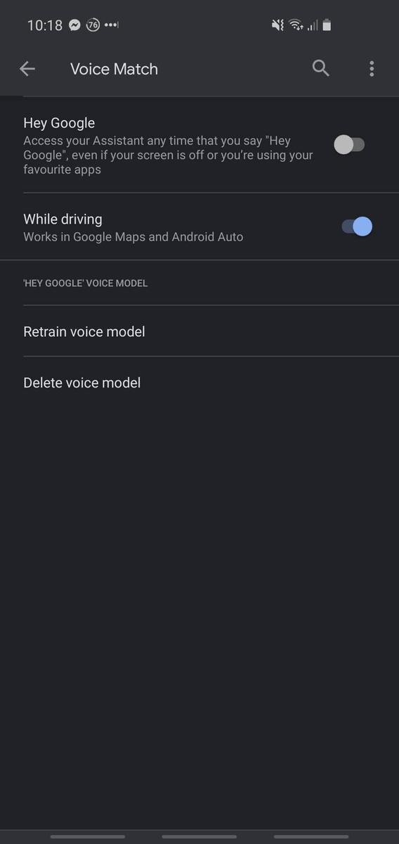 Phone screenshot showing the "Hey Google" voice activation for Google Assistant.