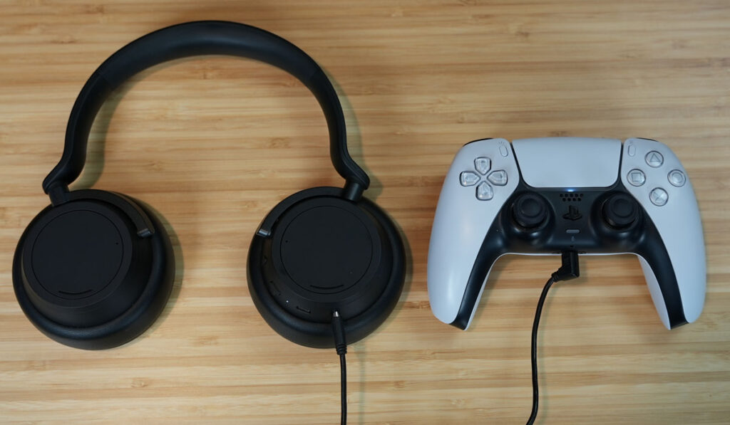 Headphones Connected to PS5 Controller