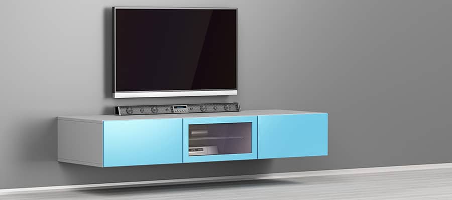 Stylish soundbar and entertainment center