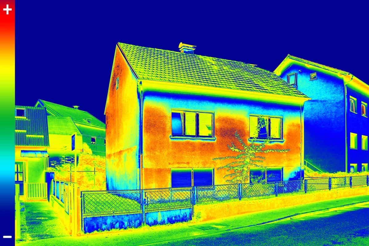 Infrared light signatures from a house