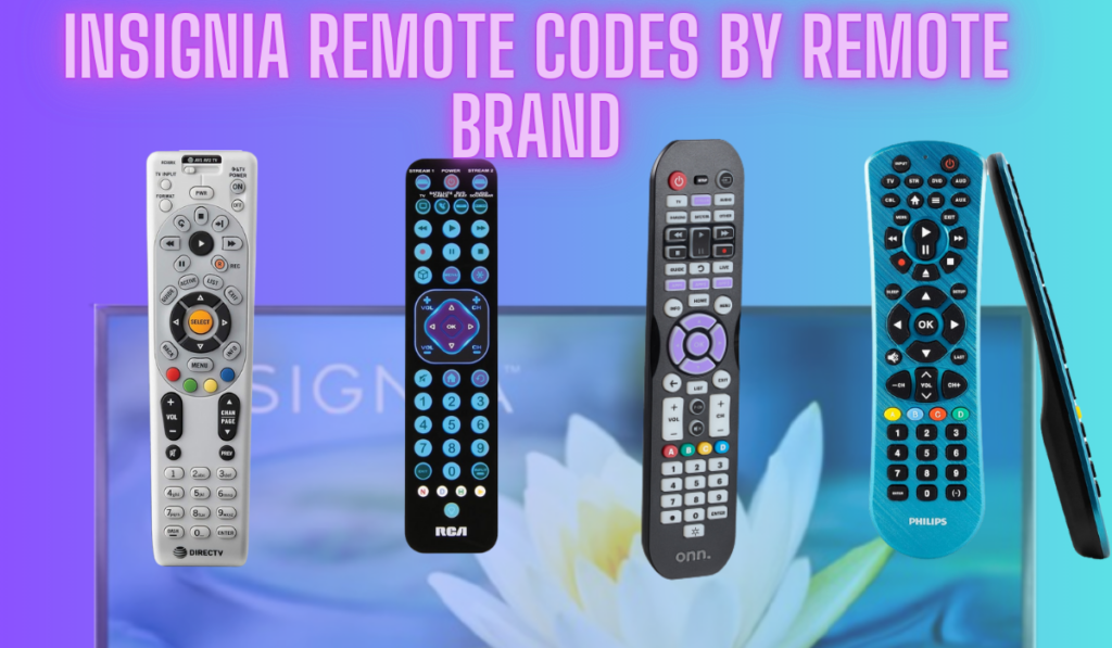 Insignia Remote Codes By Remote Brand