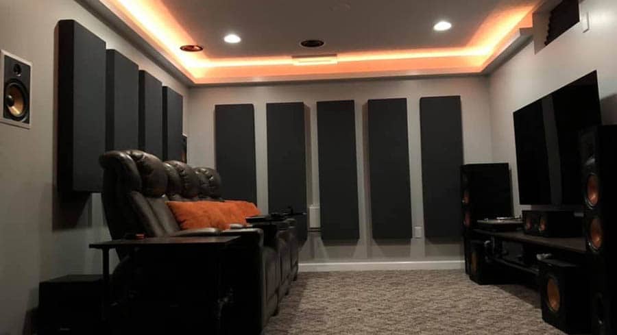 Large Acoustic Panels in a Home Theater Room 1 - Smaller 1