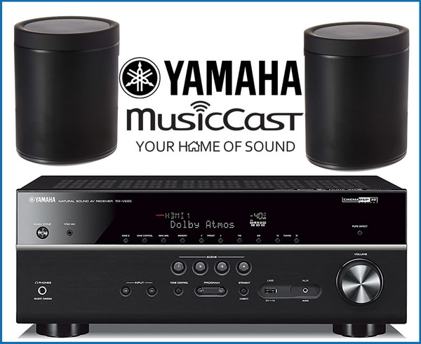 Latest Yamaha AVRs can be connected via wi-fi to Yamaha MusicCast speakers