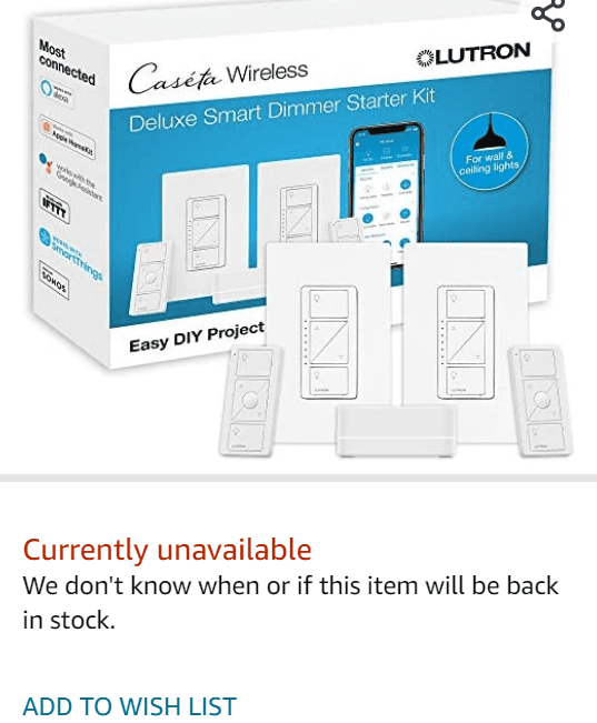 Lutron Caseta is unavailable on Amazon Australia