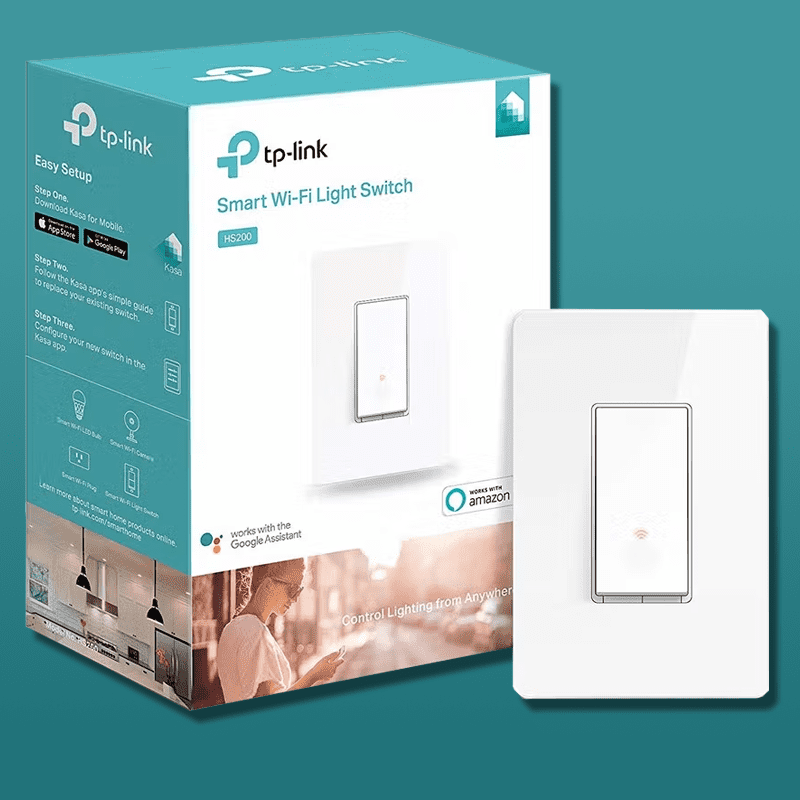 Marketing image of the TP Link Kasa HS200 smart light switch