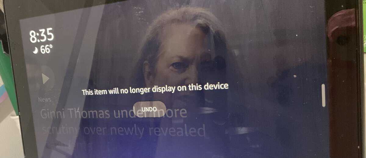 Message after hitting Hide for the ad on Echo Show