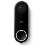 A marketing image of a black Google Nest Hello Video Doorbell (on a white background).