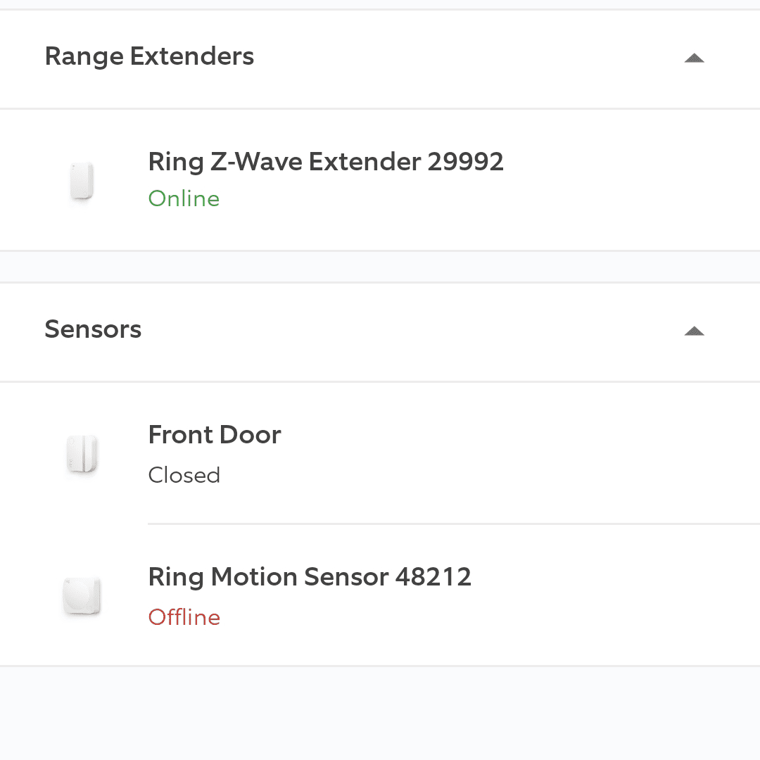 One Ring Motion Sensor showing as offline in the Ring app