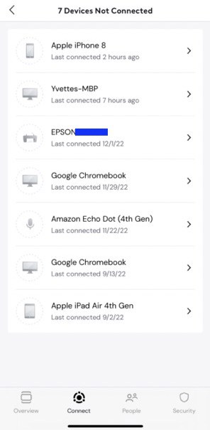 Other Devices Not Connected in Xfinity app