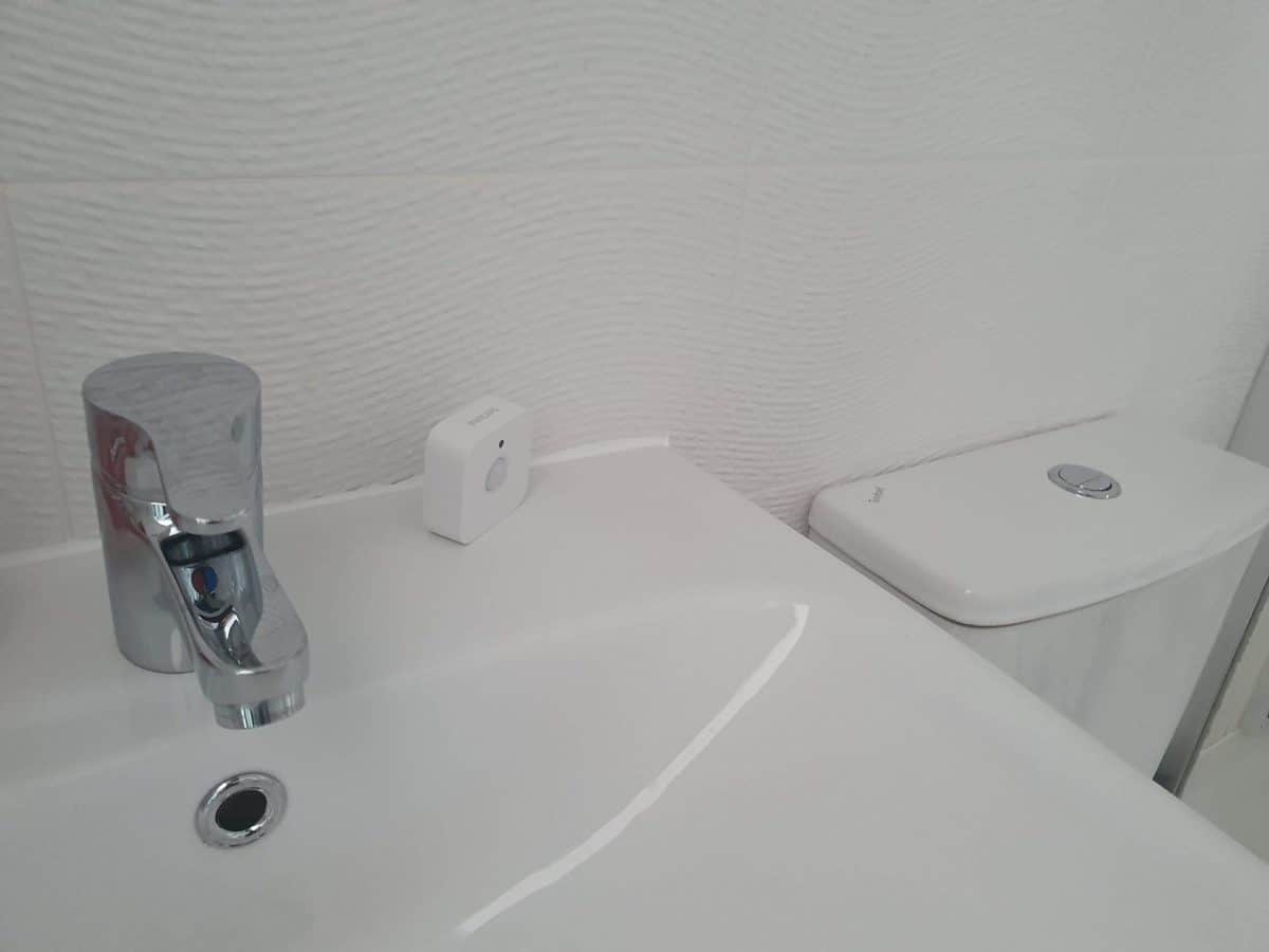 Philips Hue Motion Sensor in an indoor bathroom wet area