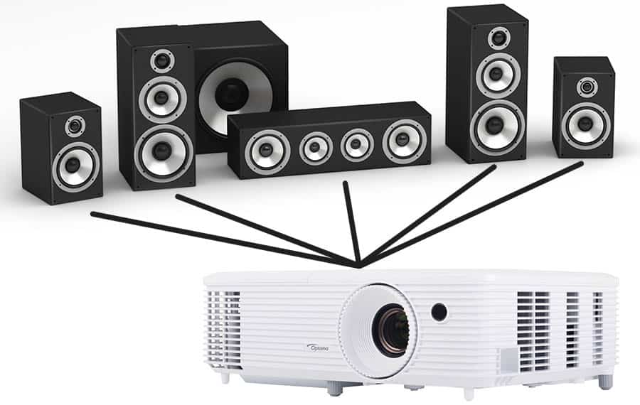 Projector Connected to Speakers