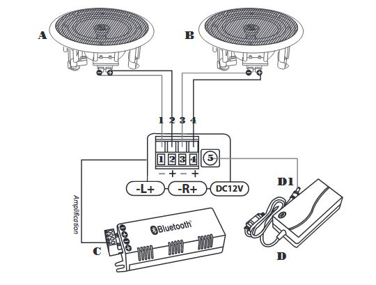 Pyle PDICBT552RD - Wiring scheme