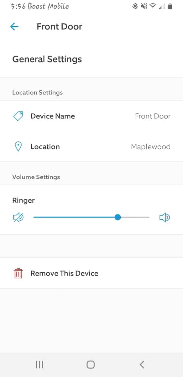 Ring App Doorbell Settings