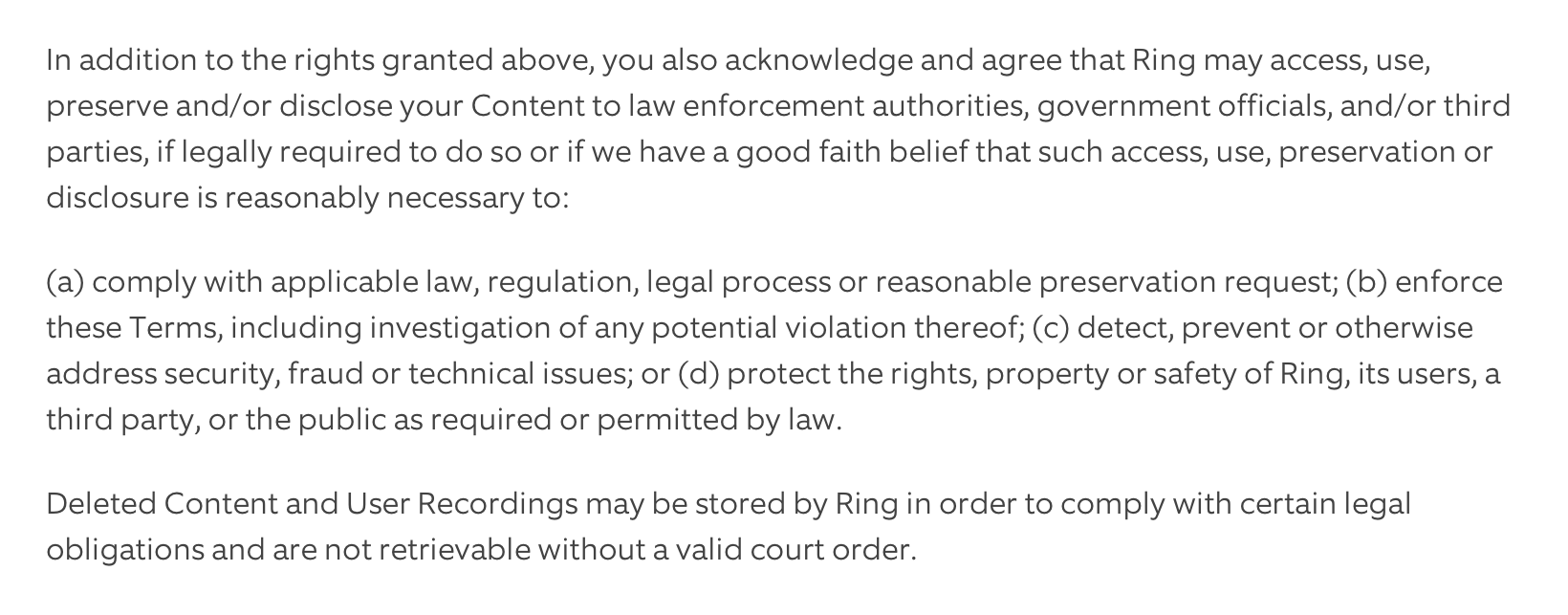 Ring Terms of Service