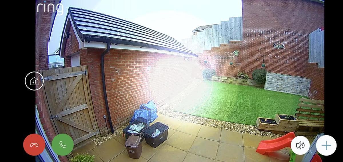 Ring camera footage with fogging obscuring the view in the middle