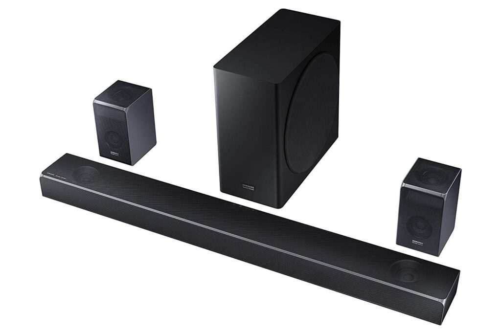 Samsung Harman Kardon 7.1.4 Dolby Atmos Soundbar HW-Q90R with Wireless Subwoofer and Rear Speaker Kit