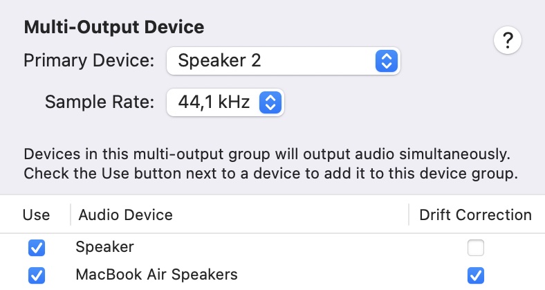 Select all of the devices you would like to reproduce audio with