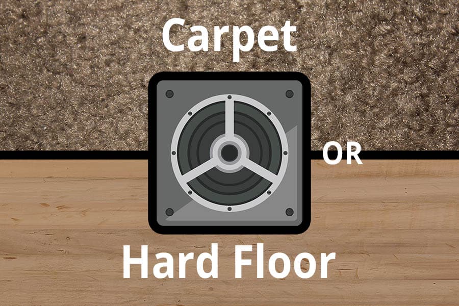 Subwoofer on carpet or hard flooring