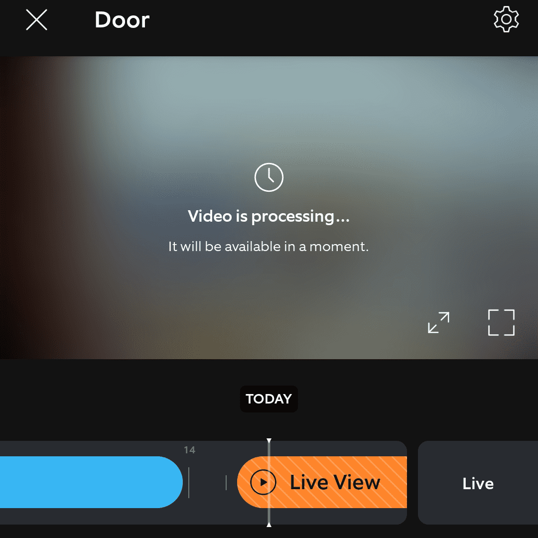 Some Ring footage on the timeline that still shows Video is processing
