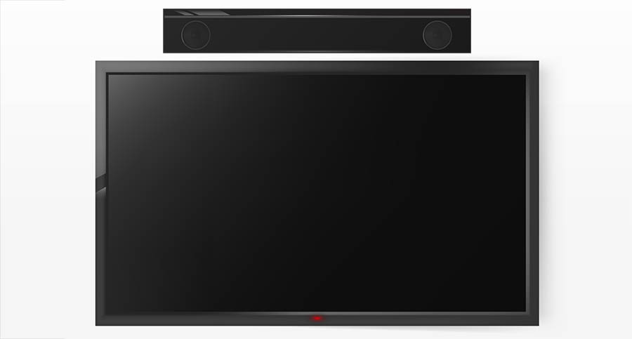 Soundbar Above a TV - Smaller