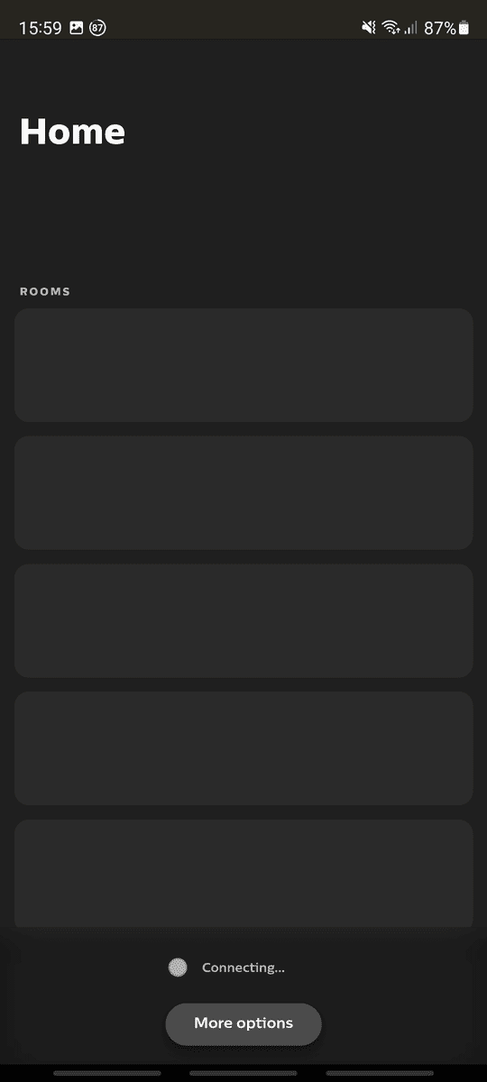 The Hue app just saying Connecting... and not loading fully