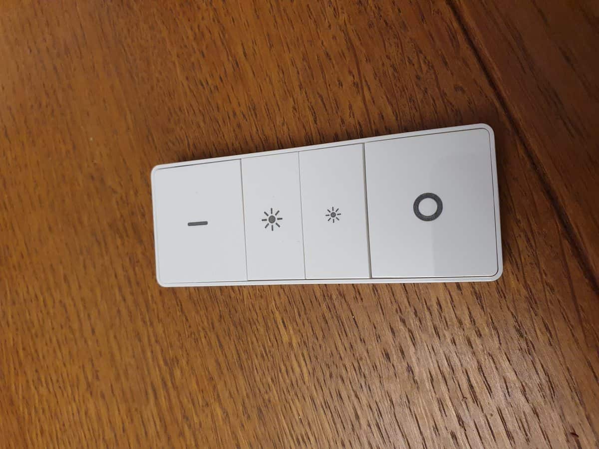 The Philips Hue dimmer switch on my table