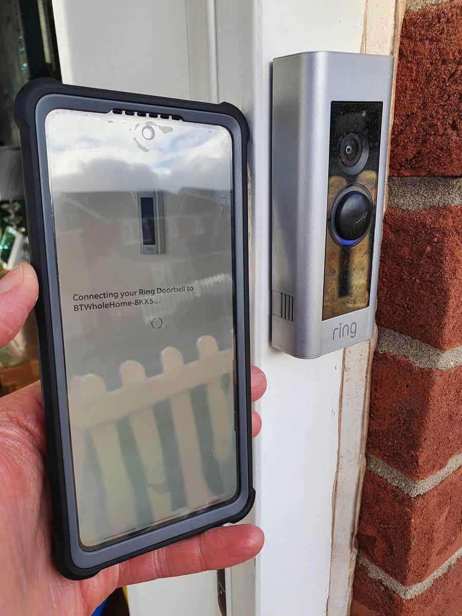 The Ring app connecting my Ring Doorbell Pro to my whole home WiFi mesh system