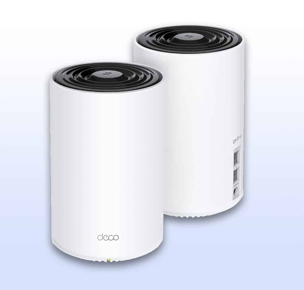 Two TP Link Deco X68 mesh routers