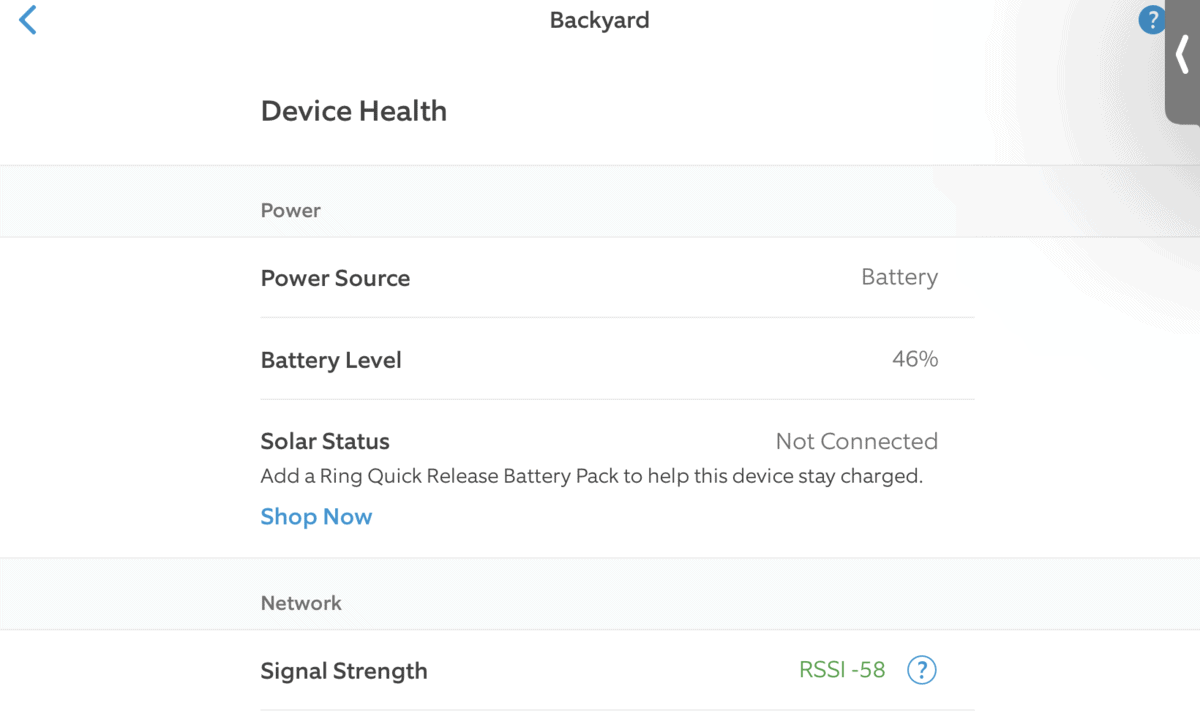 Where to Check Wi Fi strength in the Ring app