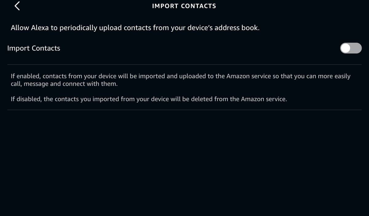 Where to Import Contacts in the Alexa app