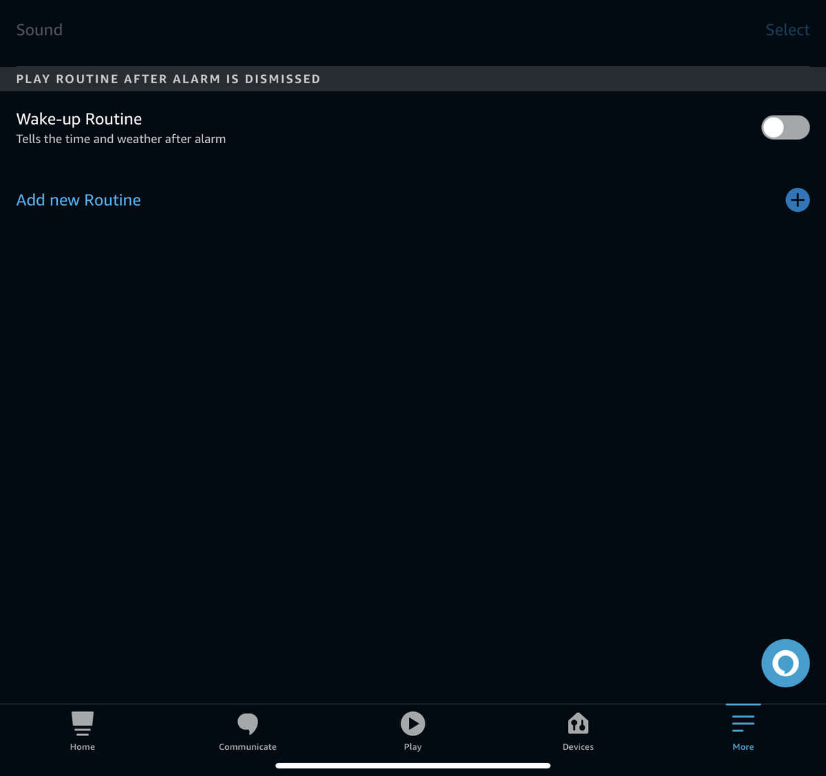 Where to add a routine for your alarm in the Alexa app