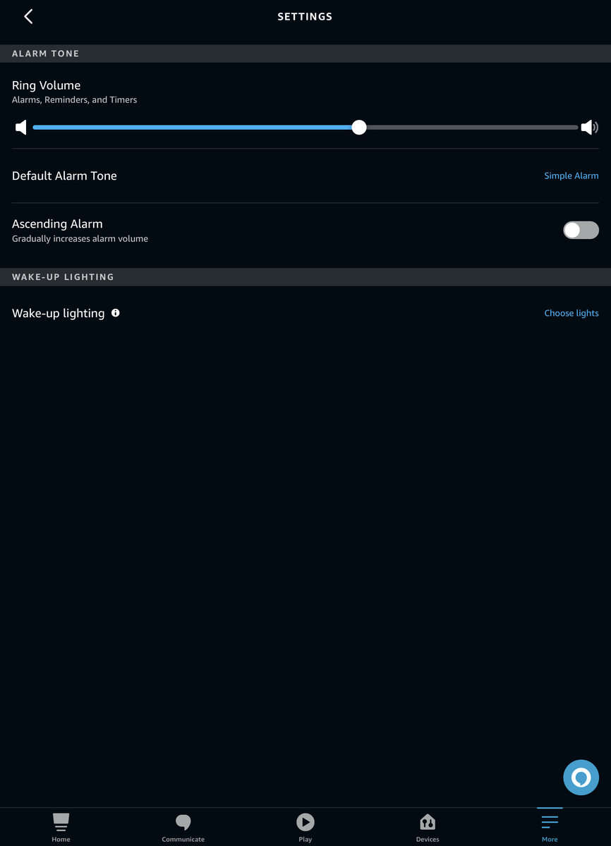 Where to change Alarm volumes in the Alexa app