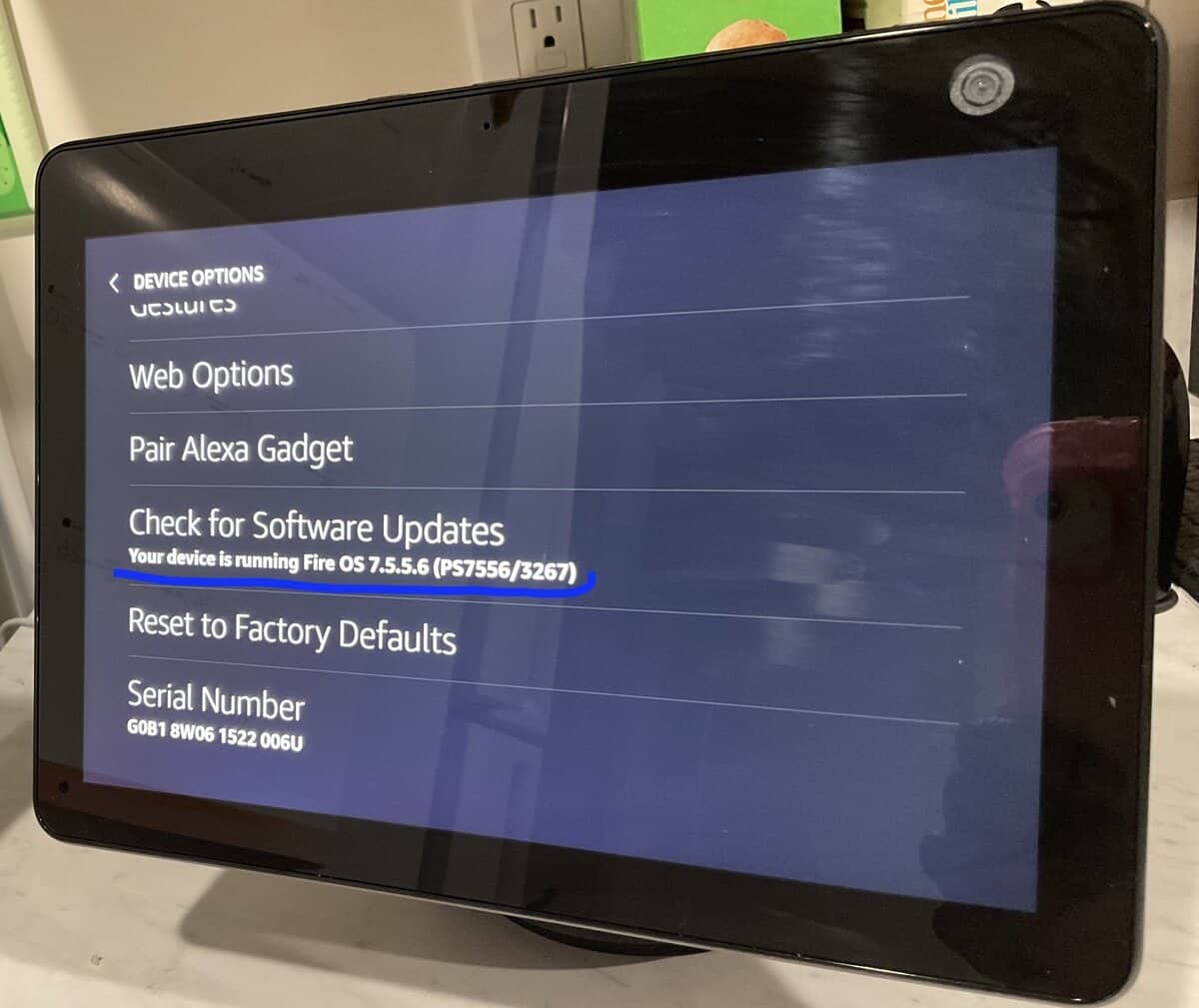 Where to find Software updates on the Echo Show