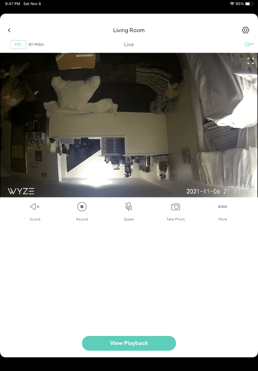 Wyze Cam footage upside down