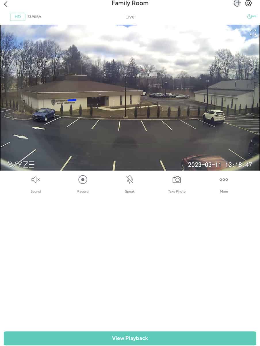 Wyze Cam in the daytime through glass