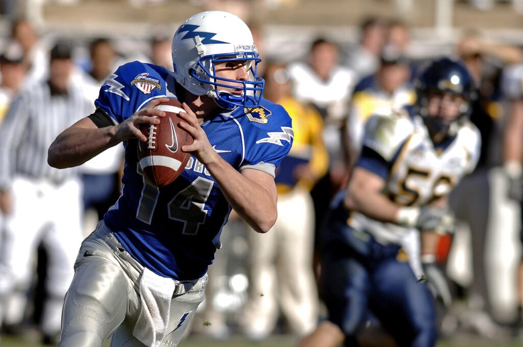 photo of an American football player