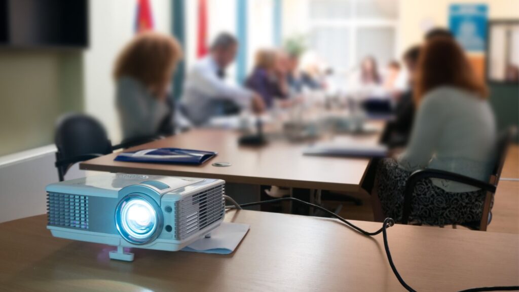 business projector on a desk