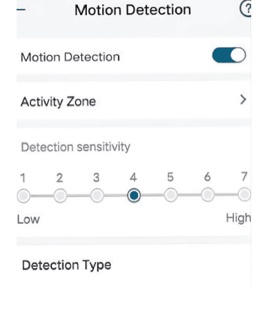 Increase Motion Detection Sensitivity Level