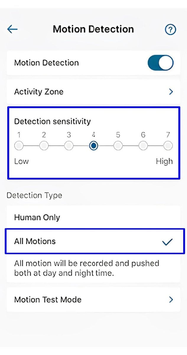 detection sensitivity