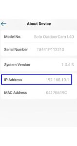 tap IP Address