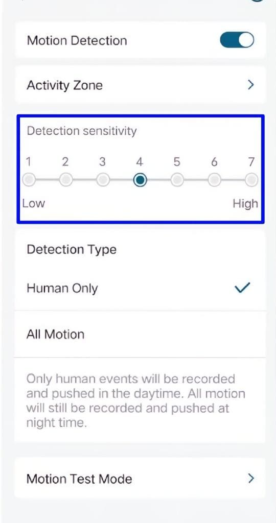 detection sensitivity