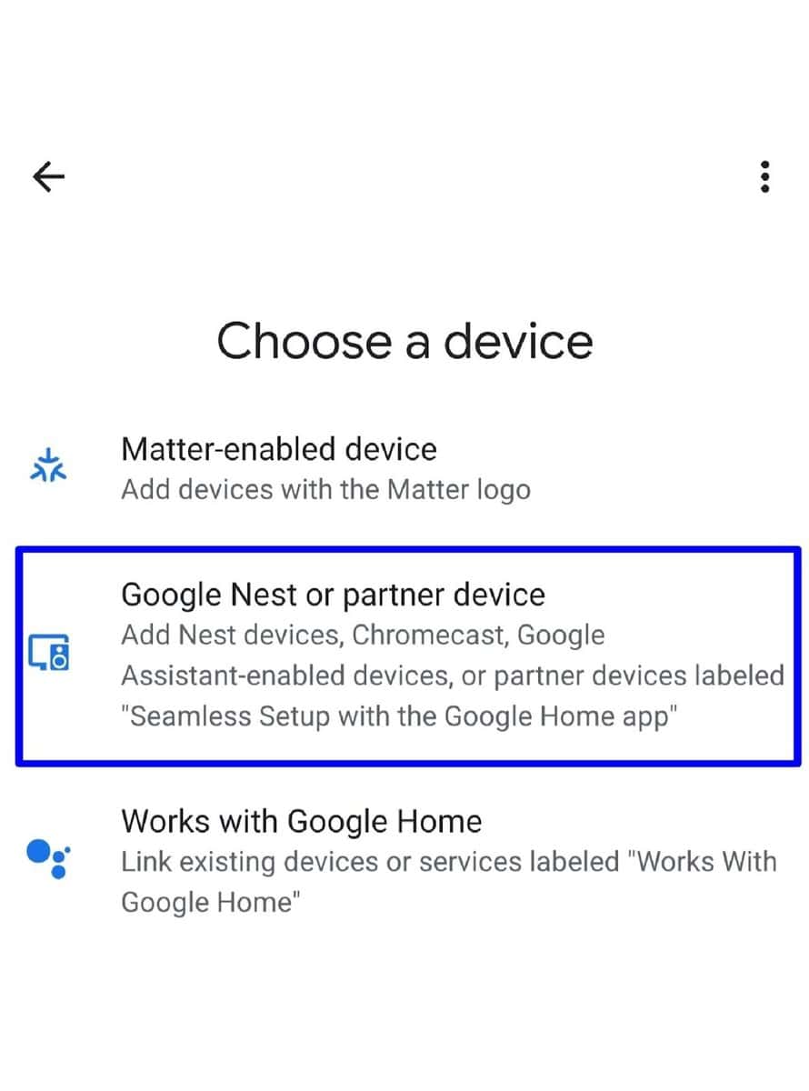 Google Nest or partner device