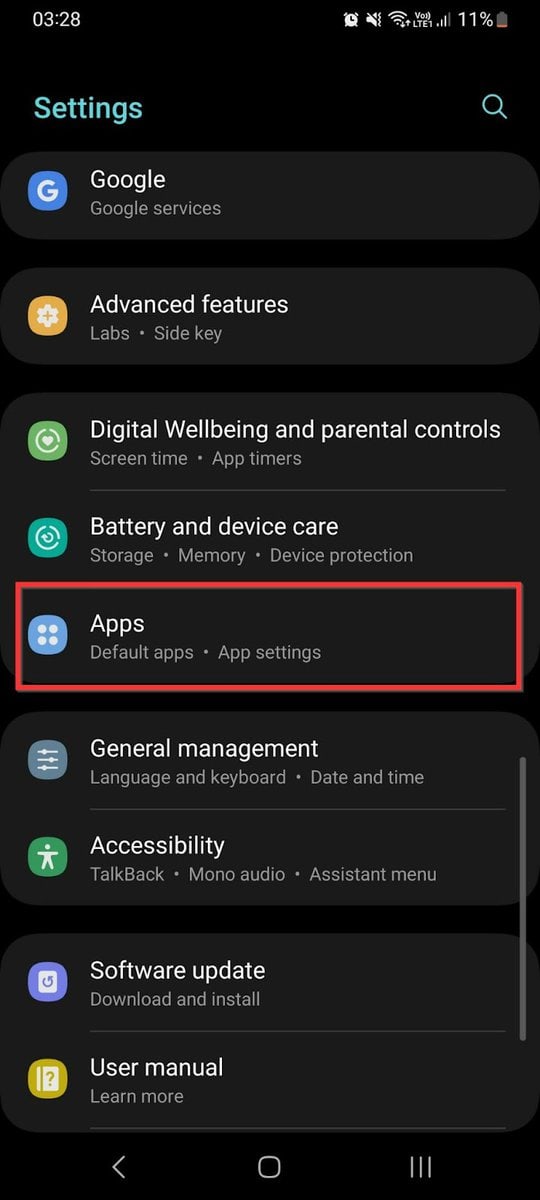 Open Settings > Apps