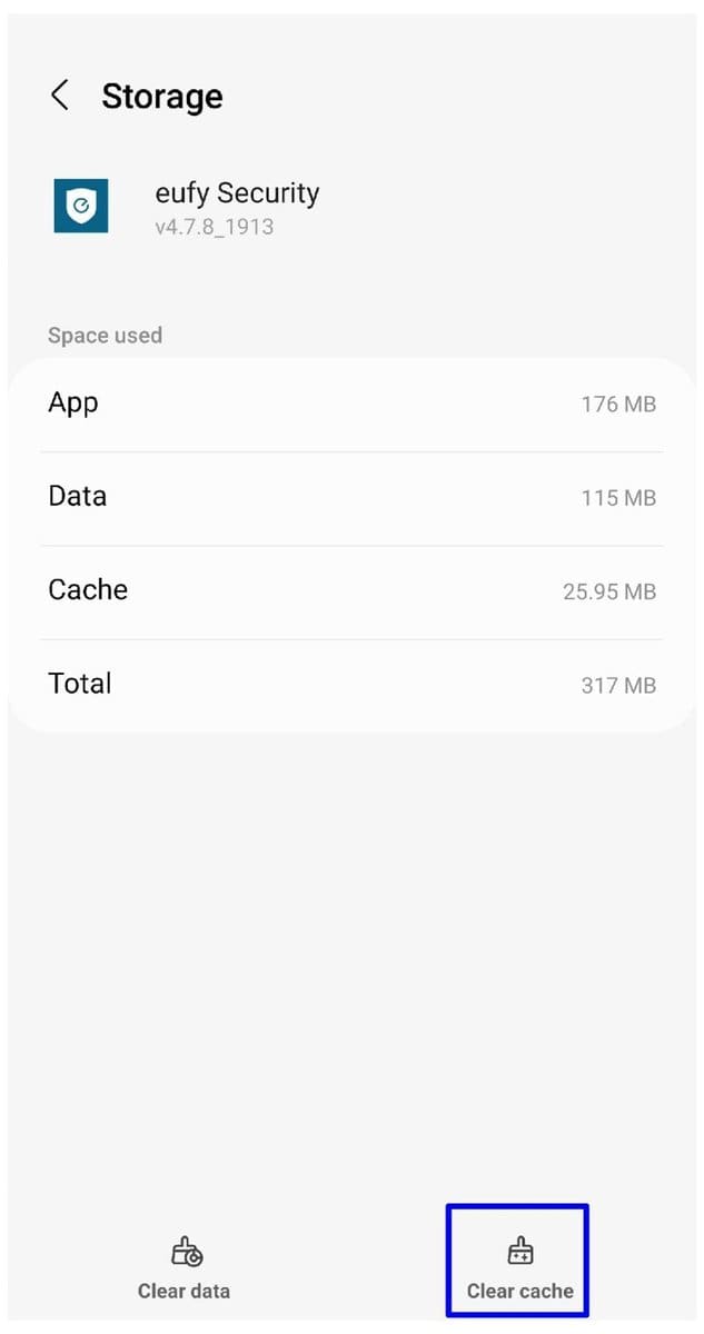 Clear Eufy Security App Cache