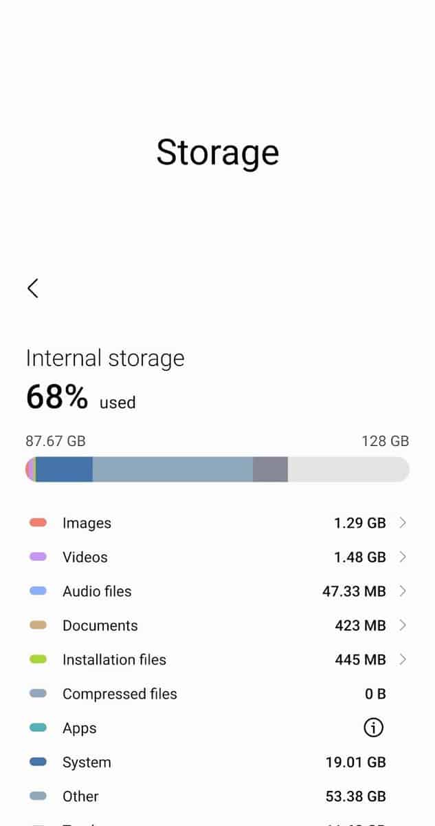 device has about 3 GB of free storage