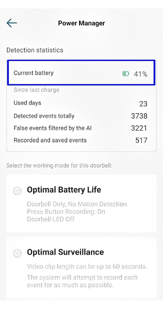 device’s battery level