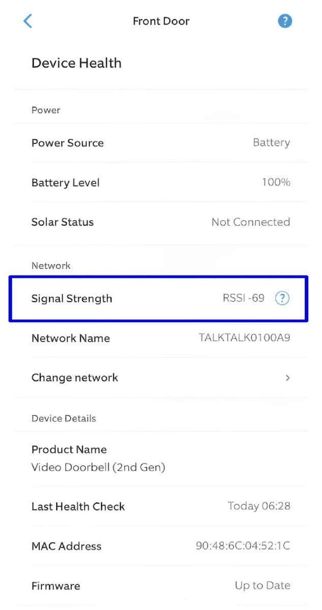 signal strength