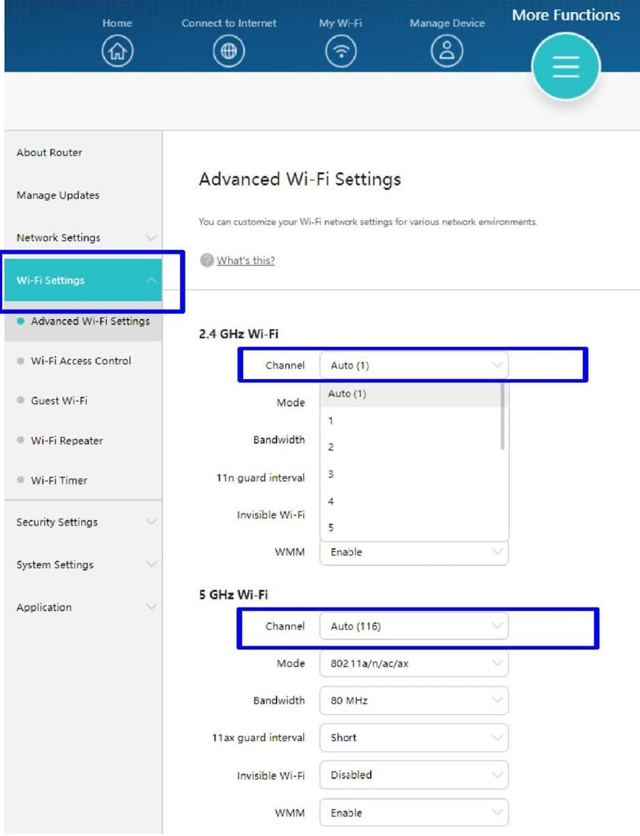 wi-fi settings