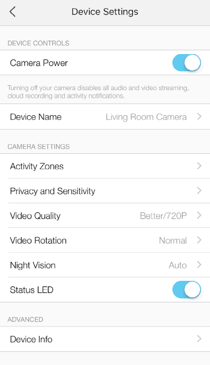 Navigate to the “Device Settings” page